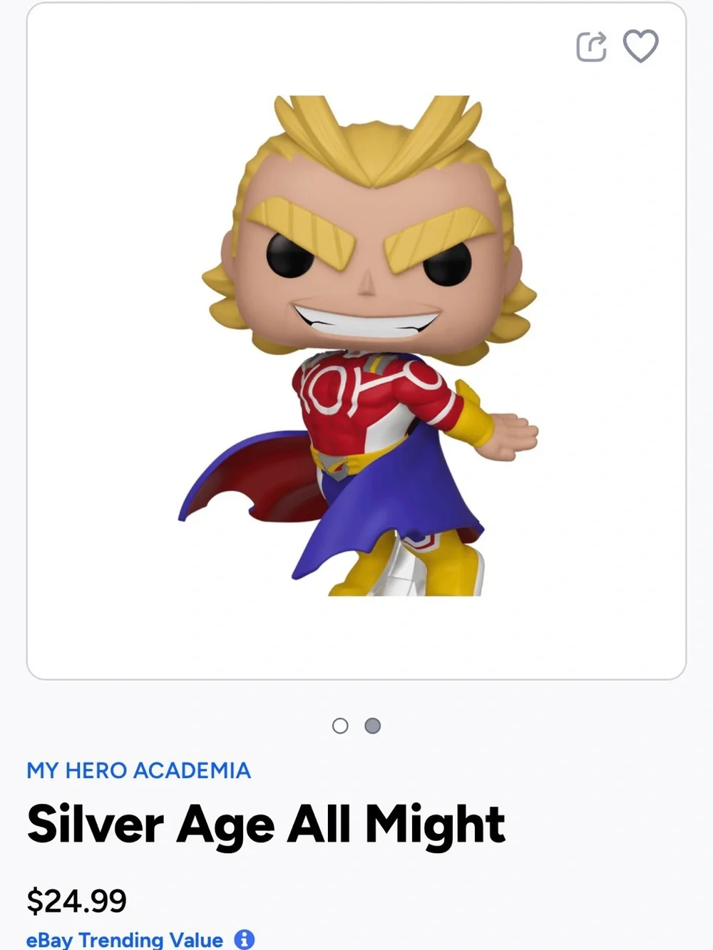 Funko Pop! My Hero Academia Silver Age All Might - Silver, Yellow, Red- 608